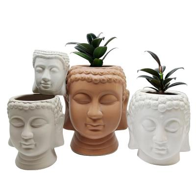 Custom ceramic buddha head planter plant flower pot thumbnail