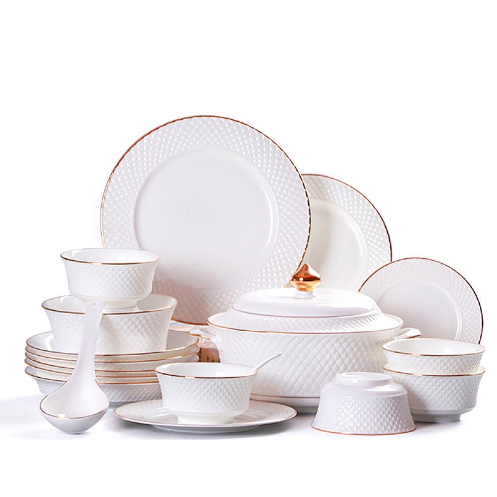 Porcelain Dinner Gold Rim Dinnerware