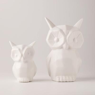 black white ceramic owl figurines statue picture 3