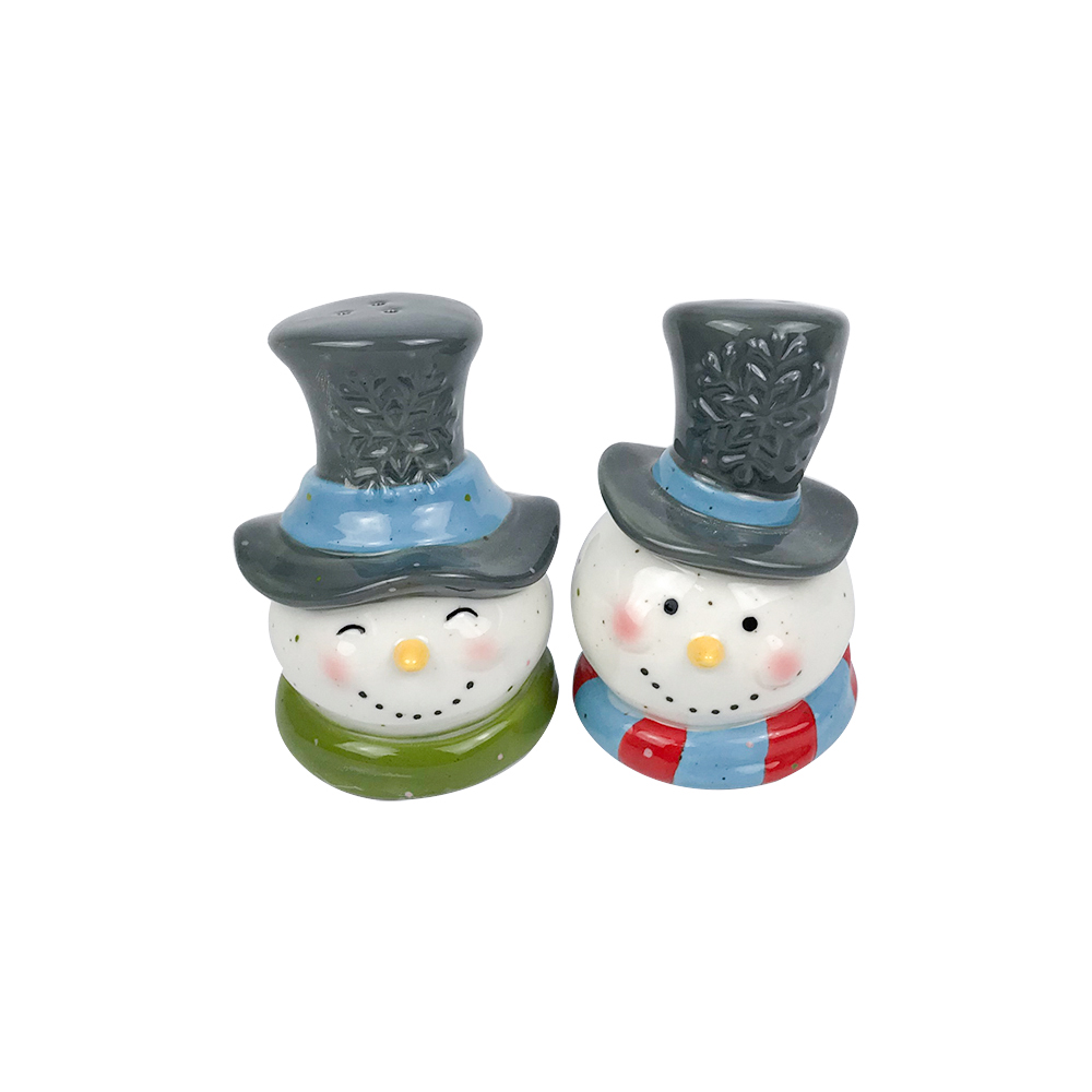 Snowman Shape Christmas Ceramic Salt And Pepper Shaker