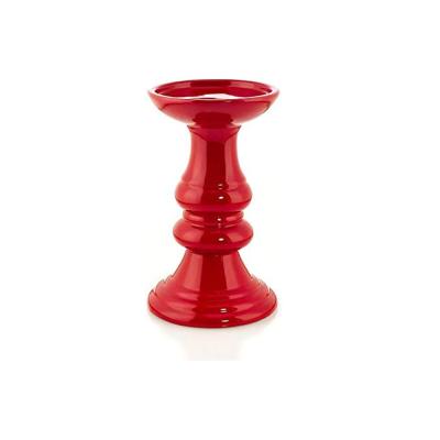 Tall Red Ceramic Stand Candle Holder picture 1