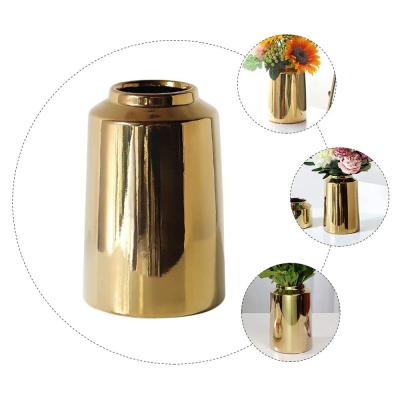 Hydroponic personalised gold ceramic flower vase picture 4