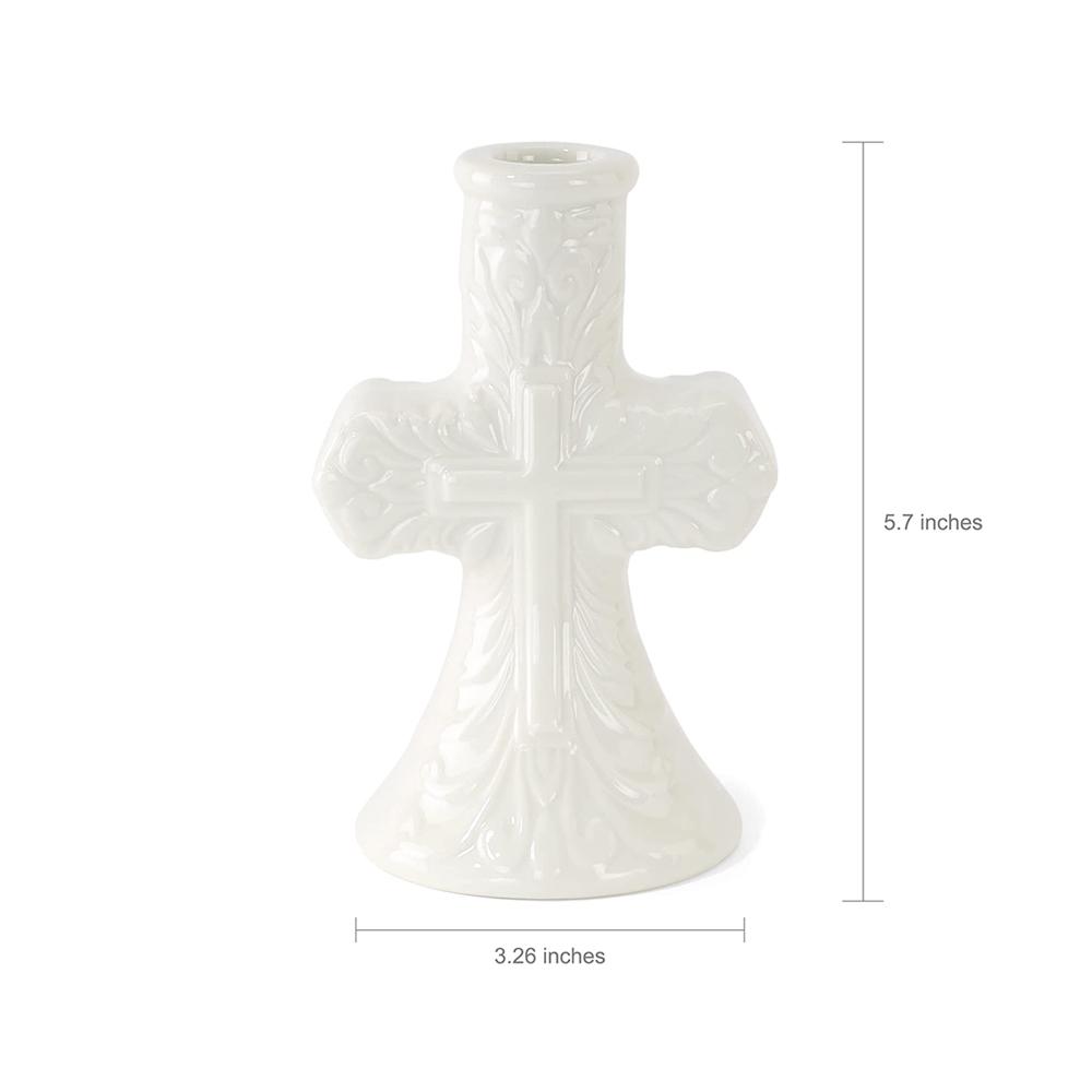 Cross Christmas Taper ceramic Candle Holder picture 3