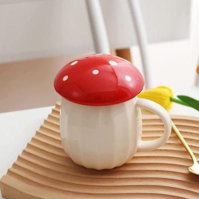 funny ceramic mushroom lidded coffee mug with lid picture 2