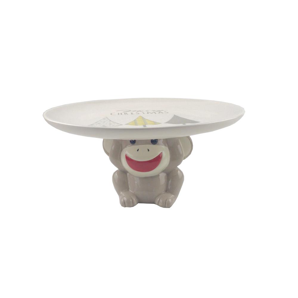 monkey custom ceramic cake display stand cup holder
