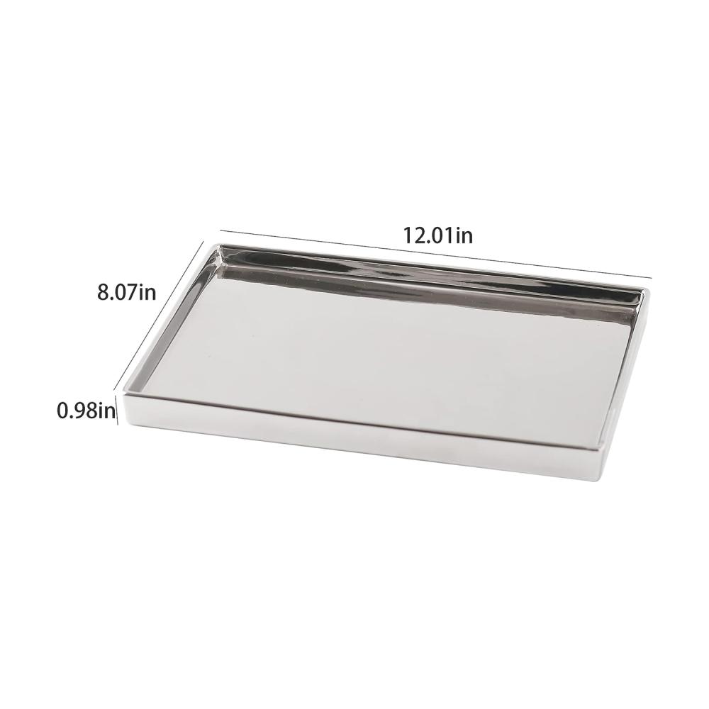 Square Christmas Ceramic Silver Makeup Oil Tray picture 2