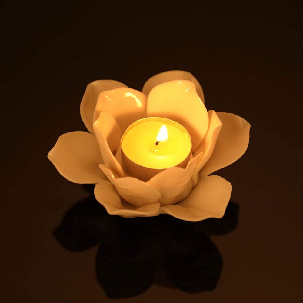 flower shaped ceramic tea light tealight candle holder picture 2