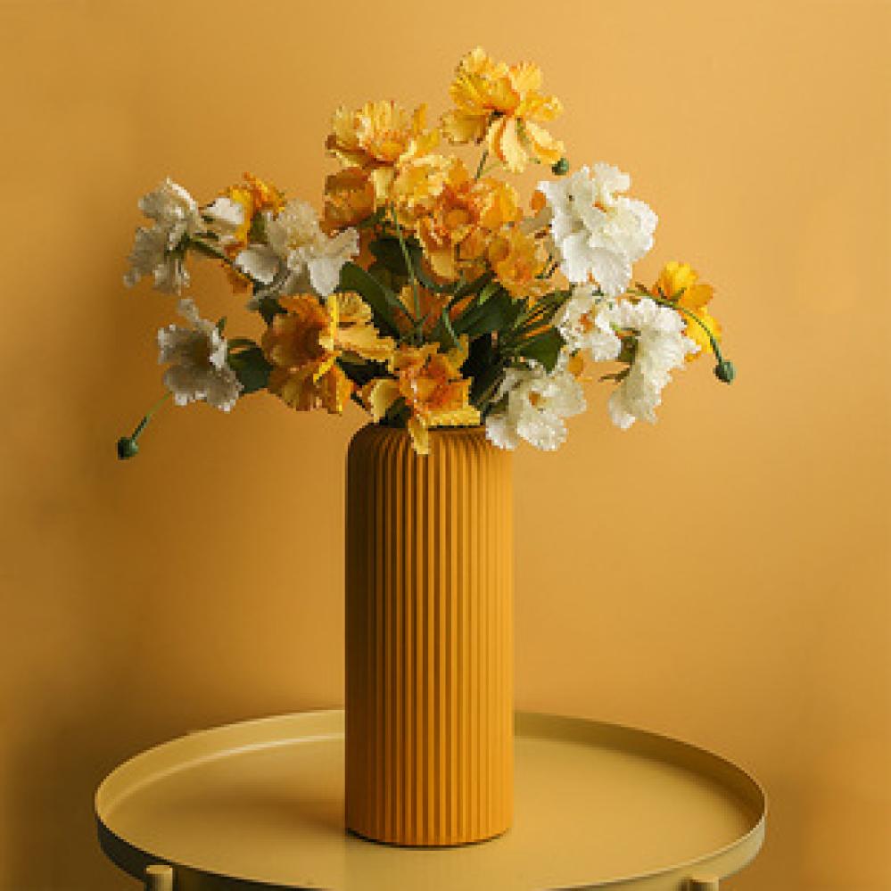 Ribbed Modern Nordic Style Matte Flower Ceramic Vase picture 2
