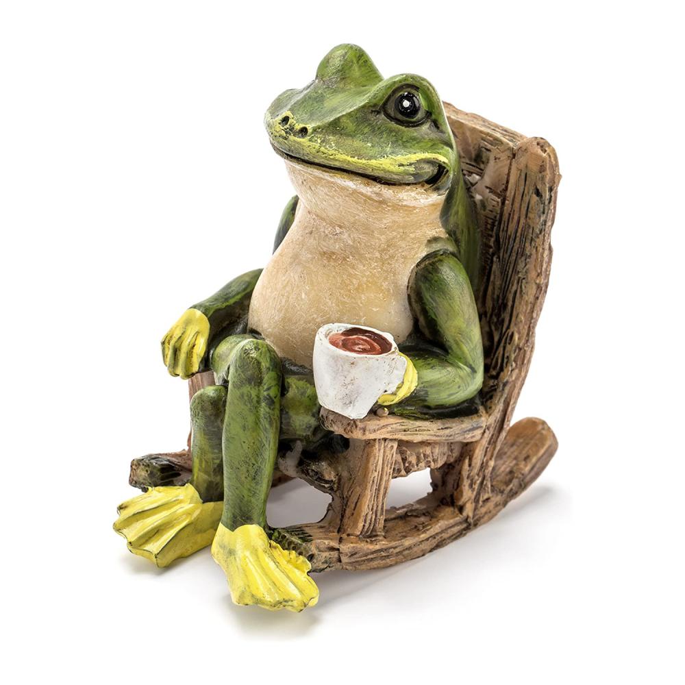 Miniature Resin Frog Figurine Statue for Garden