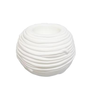 white geometric christmas table modern ceramic ball shaped candle holder