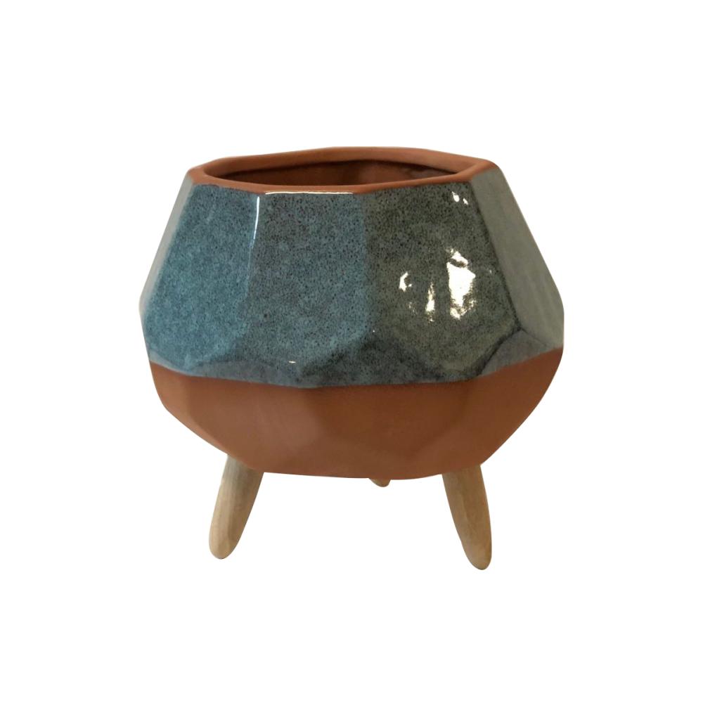 clay terracotta flower plant planter pot with feet
