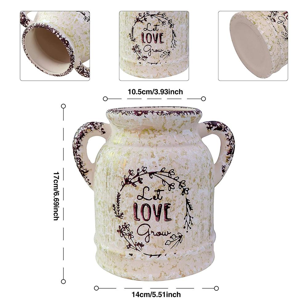 Jug Shape Shabby Chic Ceramic Flower Vase picture 4