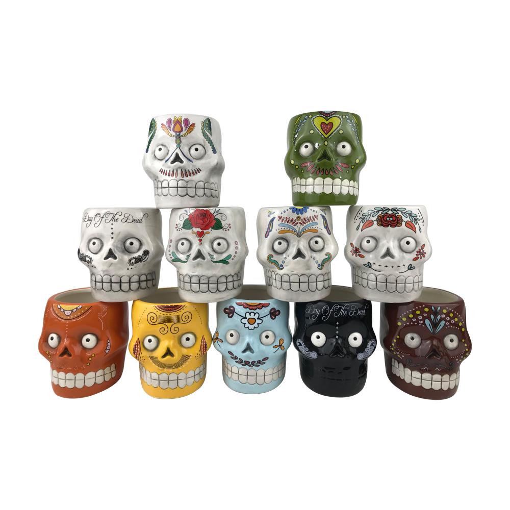 new Factory ceramic skull halloween decoration picture 2