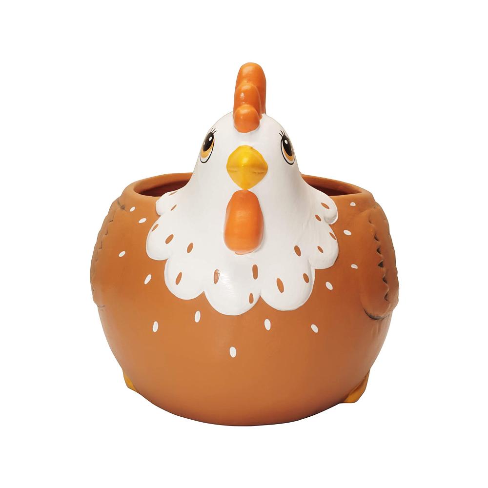 Custom chicken animal shaped ceramic flower planter pot picture 3