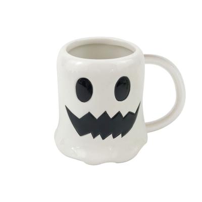 Halloween pottery ceramic ghost coffee mug thumbnail
