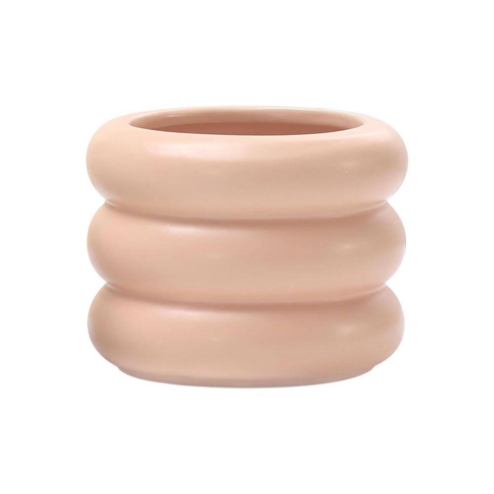 Donut Tire Shaped Ceramic Flower Vase For Plants