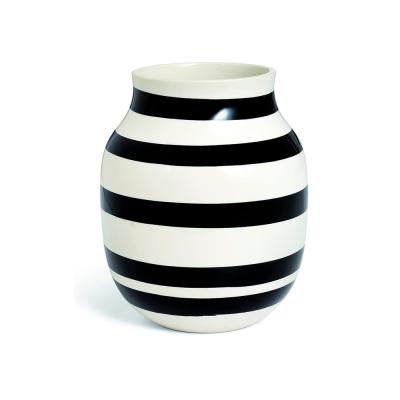 Scandinavian Design ceramic omaggio flower vase with Stripes thumbnail