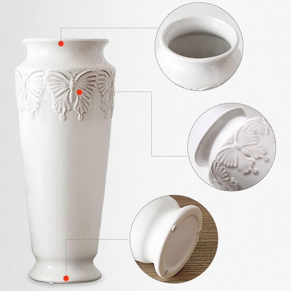New Factory Custom 3d  ceramic flower butterfly shaped vase with butterfly