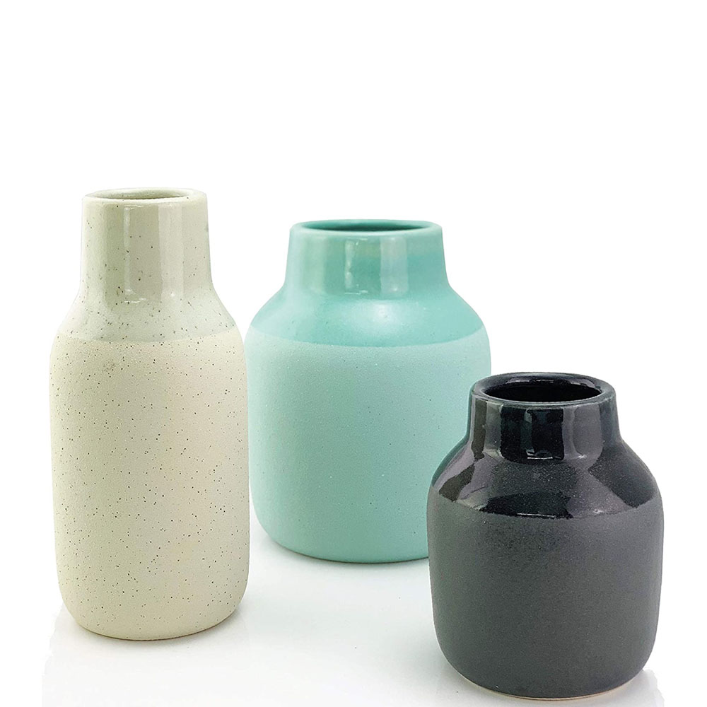 Speckled Dot Ceramic Flower Cream Vase