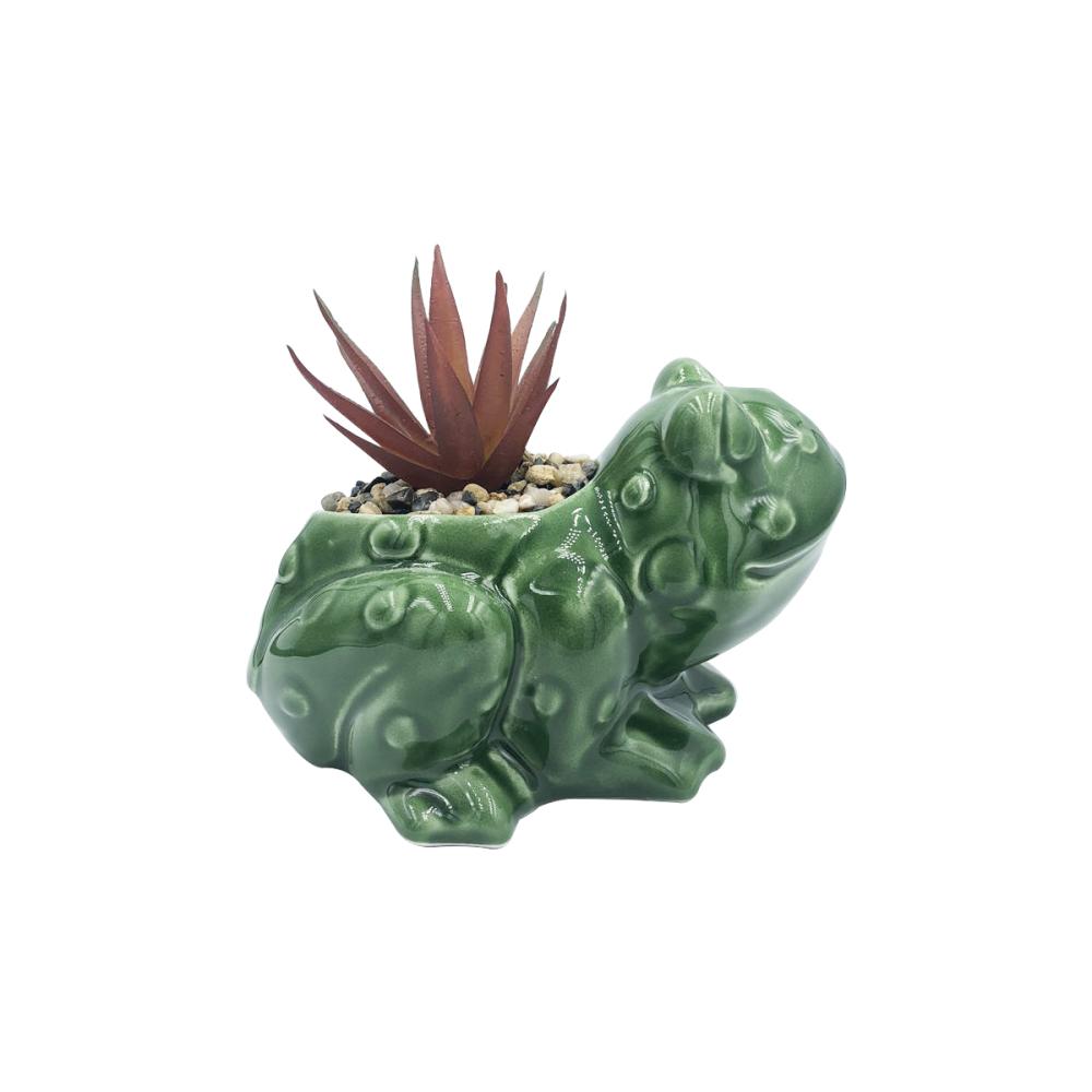 custom animal frog shaped office desktop ceramic planter picture 1