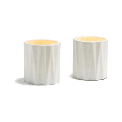 unique fancy elegant gloss white ceramic candle jar thumbnail