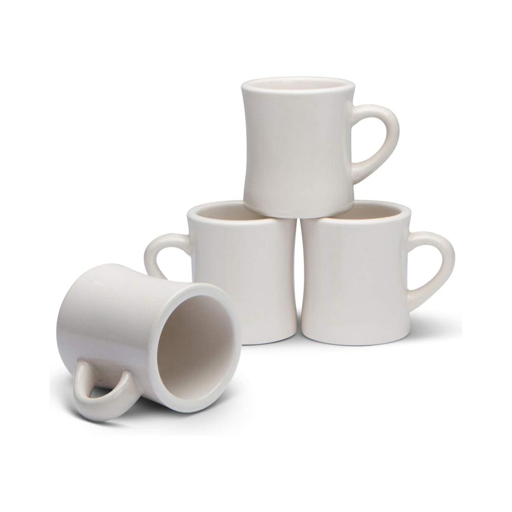 Ceramic Grey Diner Espresso Water Milk Coffee Mugs