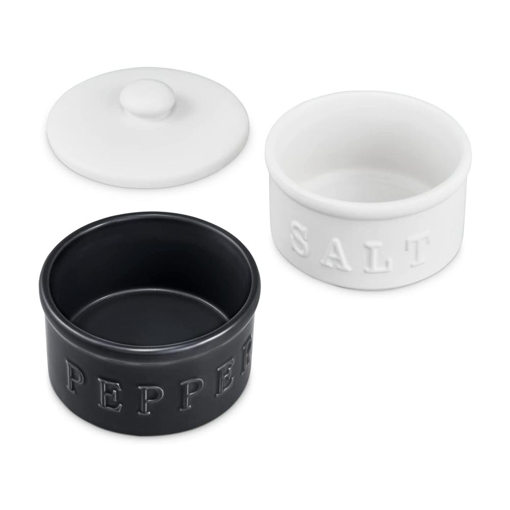 Ceramic Salt and Pepper Holder Bowls with Lid picture 2