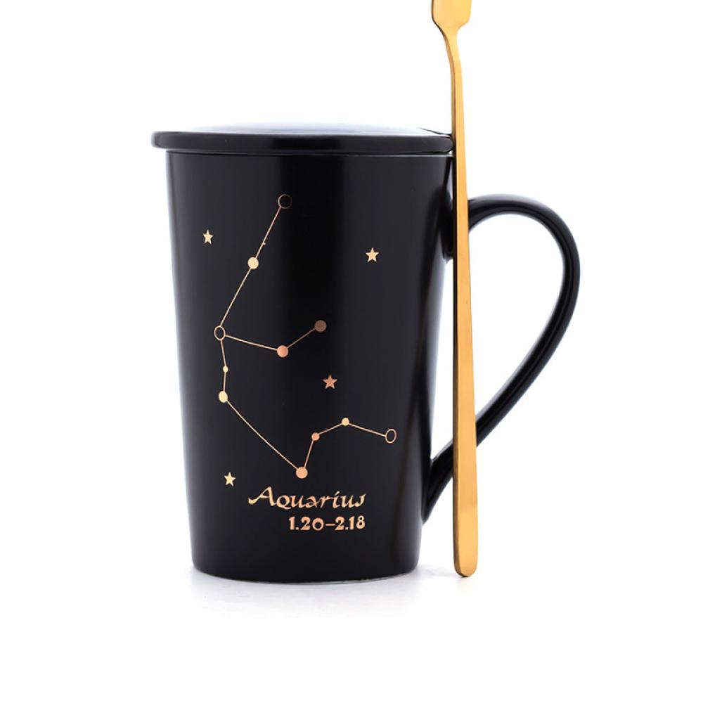Constellation Horoscope Ceramic Coffee Tea Cup Mug With Lid
