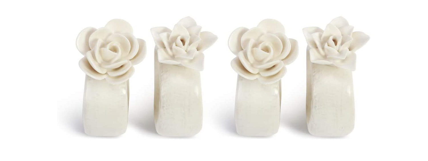 Flower Ceramic Napkin Rings