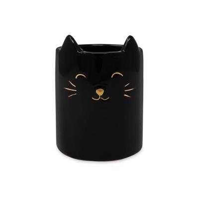 Office Decor Single Cat Cup Ceramic Pen Holder picture 2
