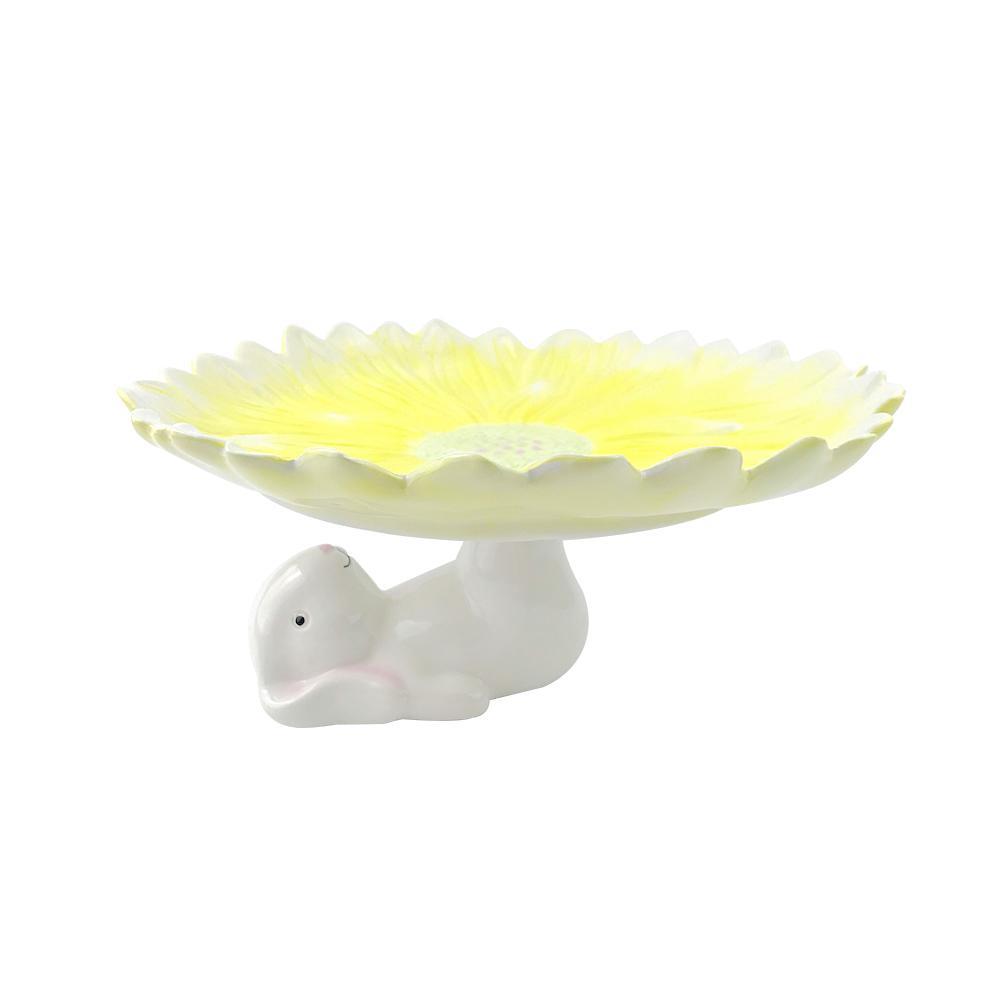 Rabbit Round Dolomite Ceramic Cake Stand Cup Holder