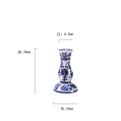 Blue and White Chinoiserie Porcelain Candle Holder  picture 5