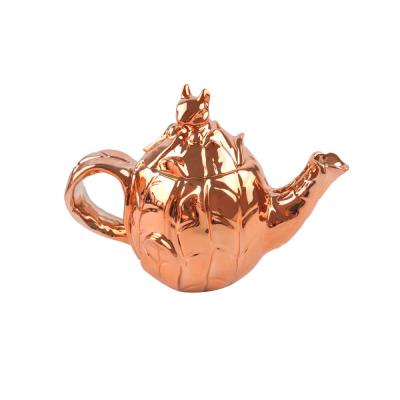 design rose gold animal shape ceramic tea pot thumbnail