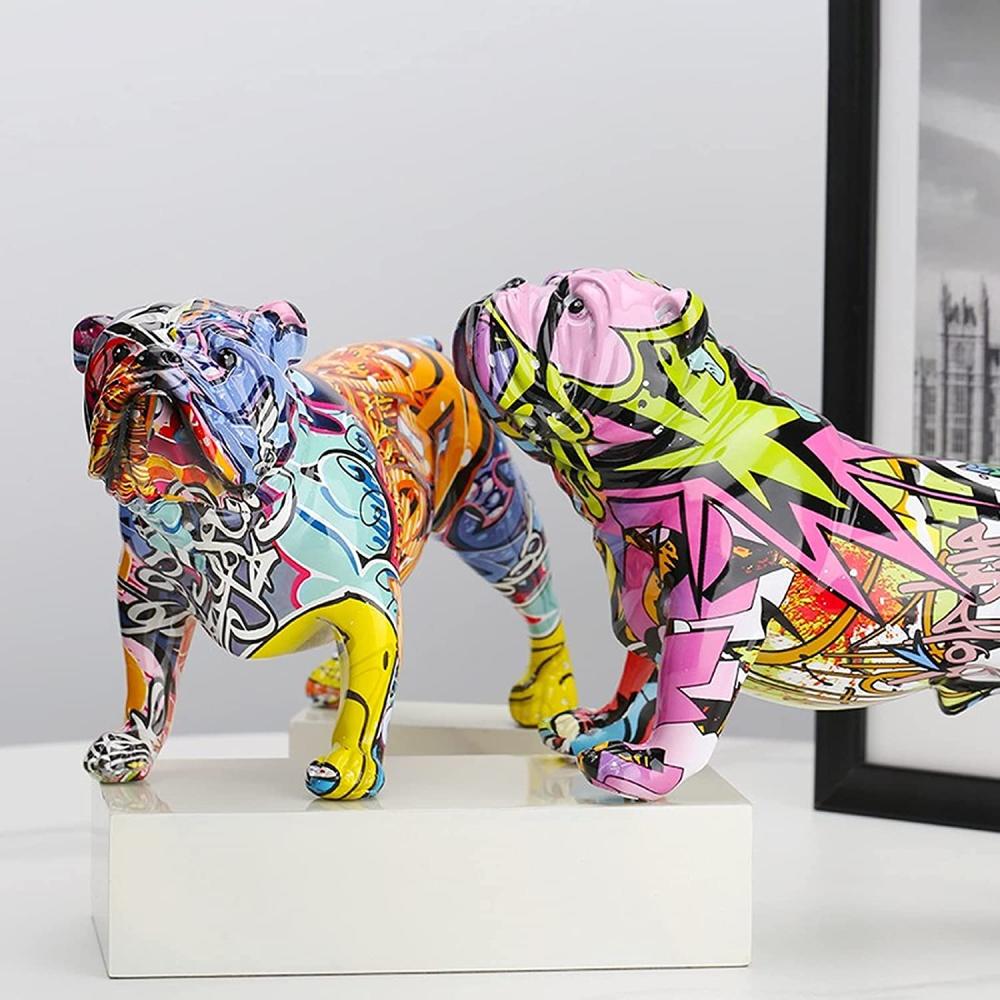 modern resin sculpture french dog bulldog statue figurine picture 2