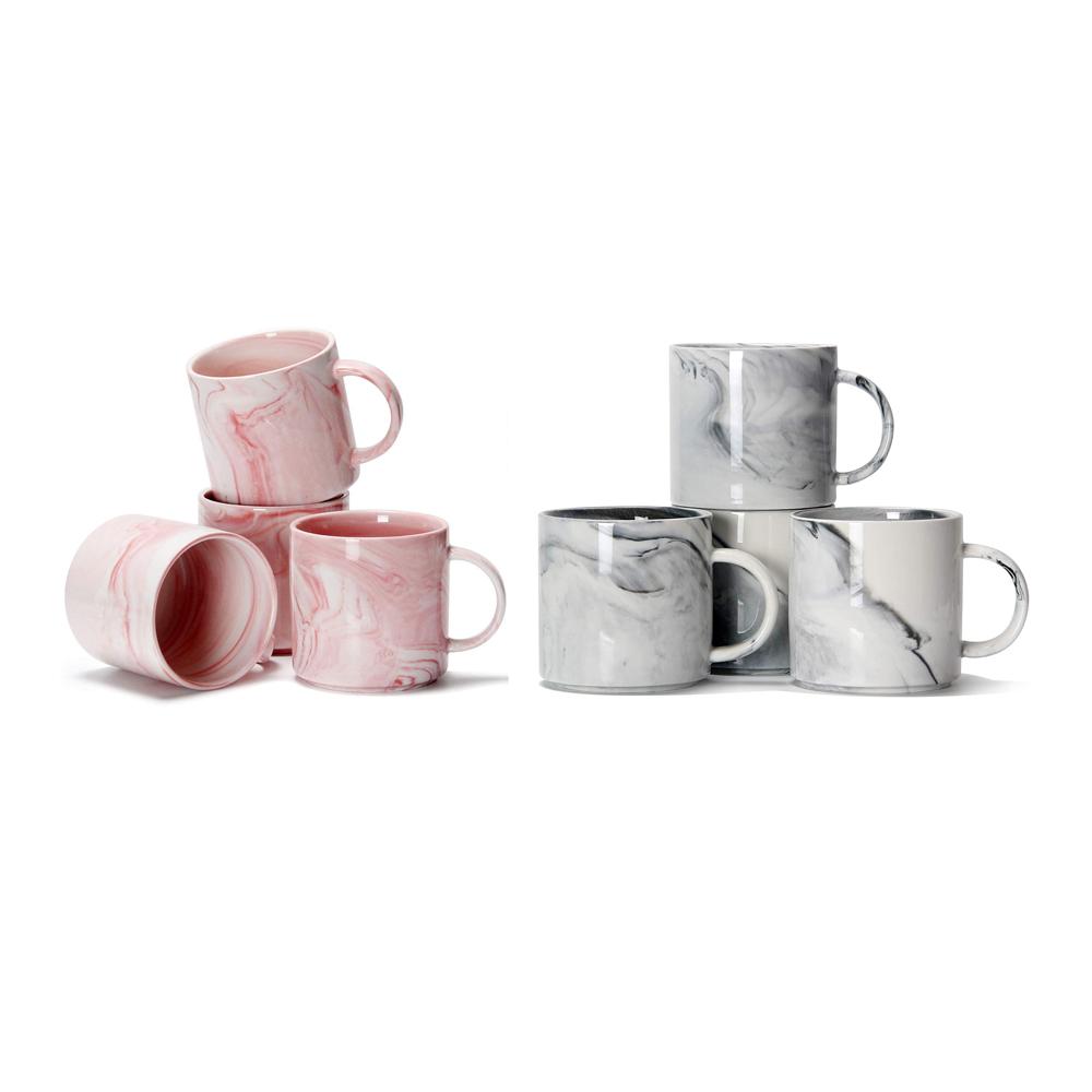 luxury pink ceramic milk coffee marble mug