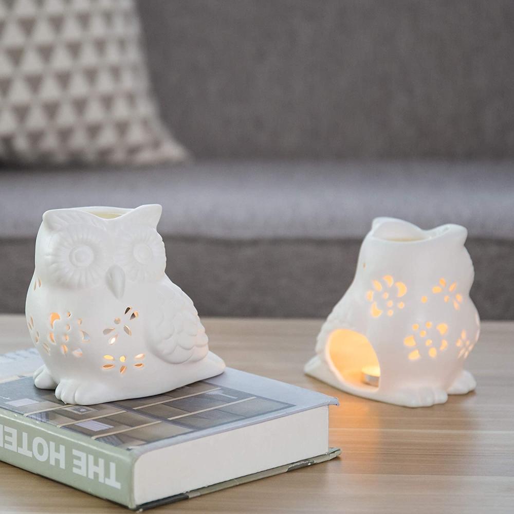 DIY cute cartoon ceramic owl shaped candle holder picture 2