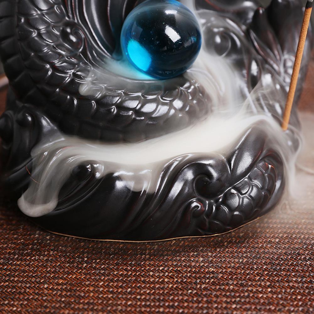 ceramic dragon waterfall cone incense stick burner holder picture 4