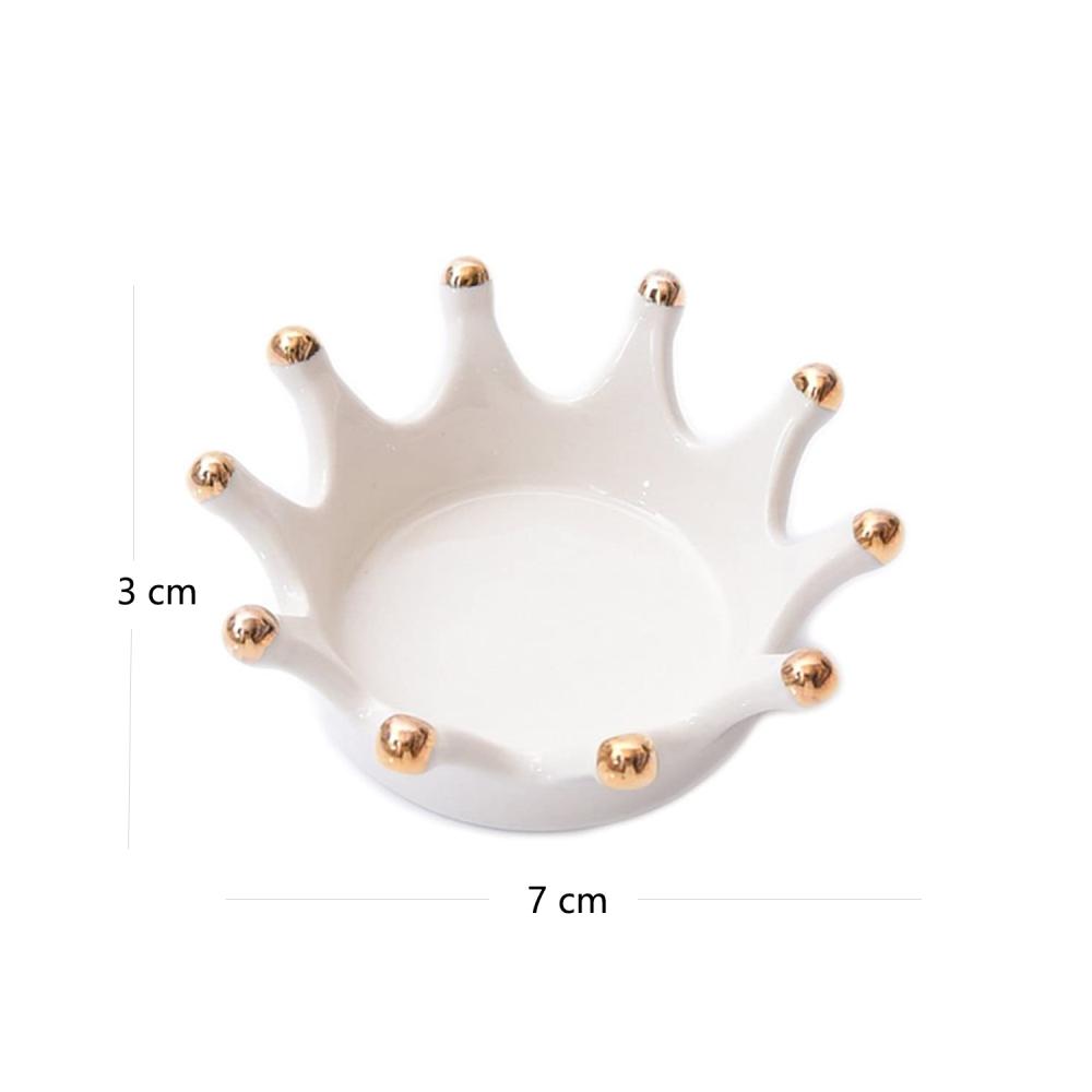 Royal Ceramic Crown Ring Jewelry Holder Trinket Tray picture 2