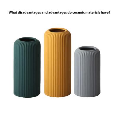 What disadvantages and advantages do ceramic materials have?