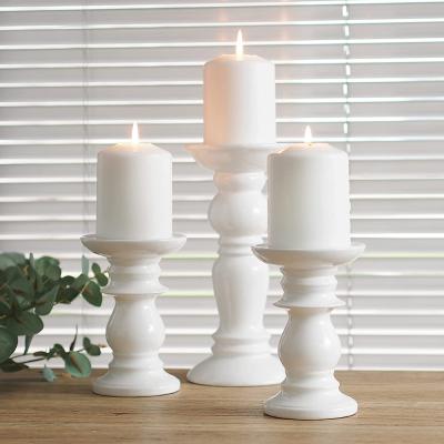 christmas Ceramic Pillar candle holders set of 3 picture 4