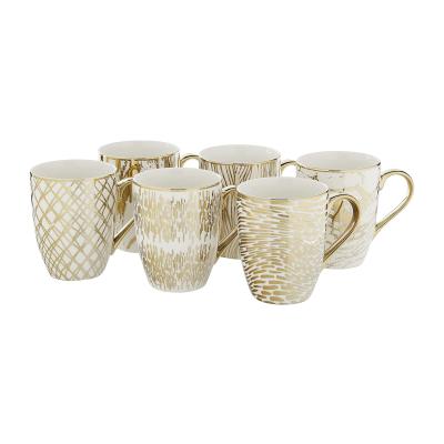 factory custom cheap luxury ceramic coffee gold mug thumbnail