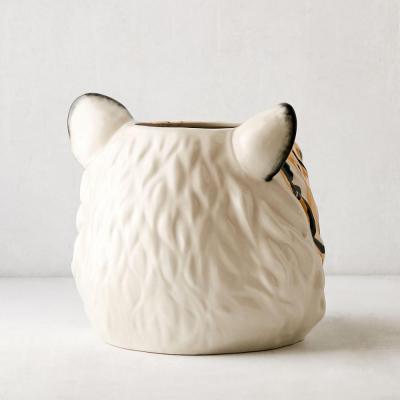 tiger head animal shaped flower pots ceramic planter picture 2