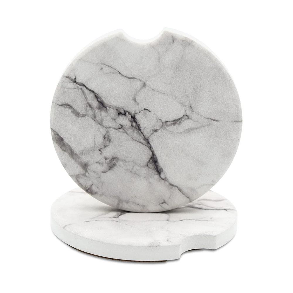 Custom Marble Absorbent Ceramic Car Cup Holder Coasters