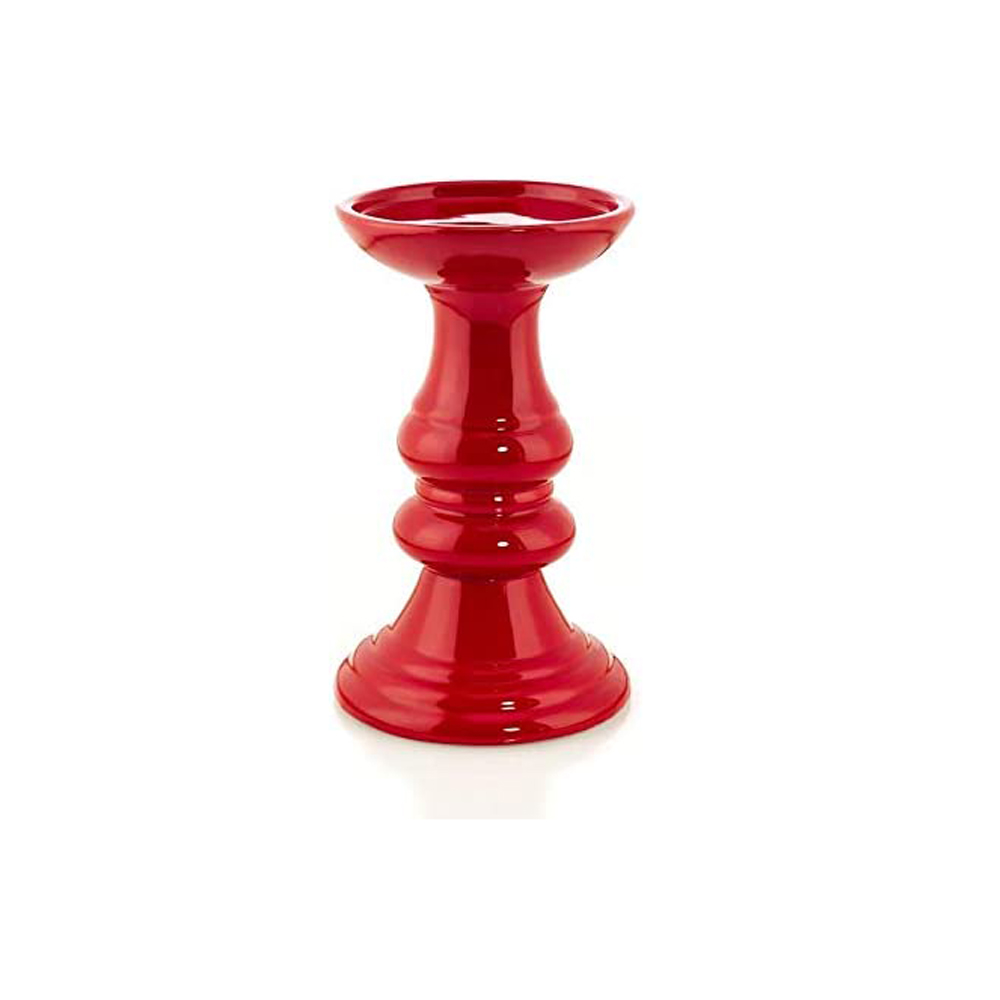 Tall Red Large Big Ceramic Stand Candle Holder
