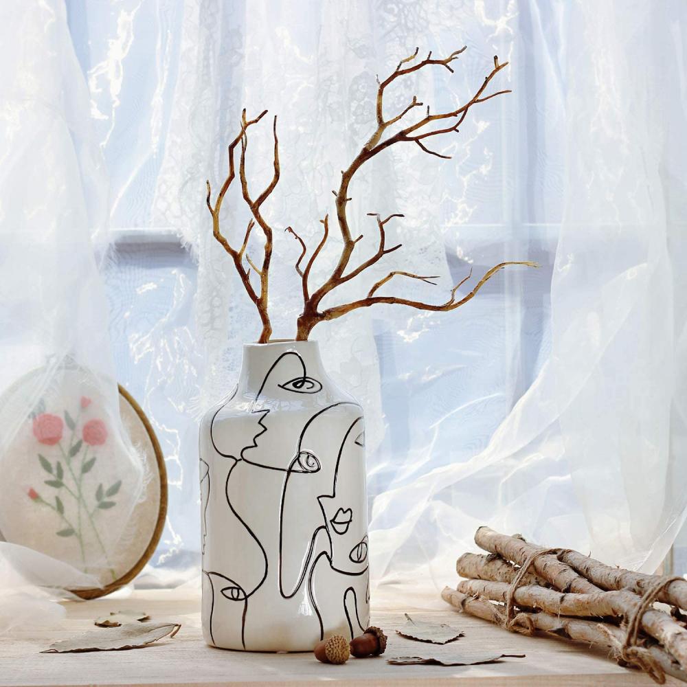 Ceramic porcelain Vase face Design Decorative Flower Vase picture 3