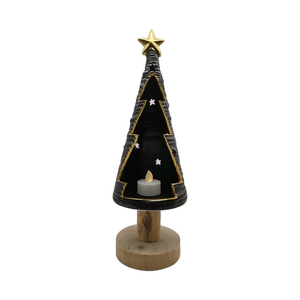 Custom Ceramic christmas tree tea light candle holder picture 1