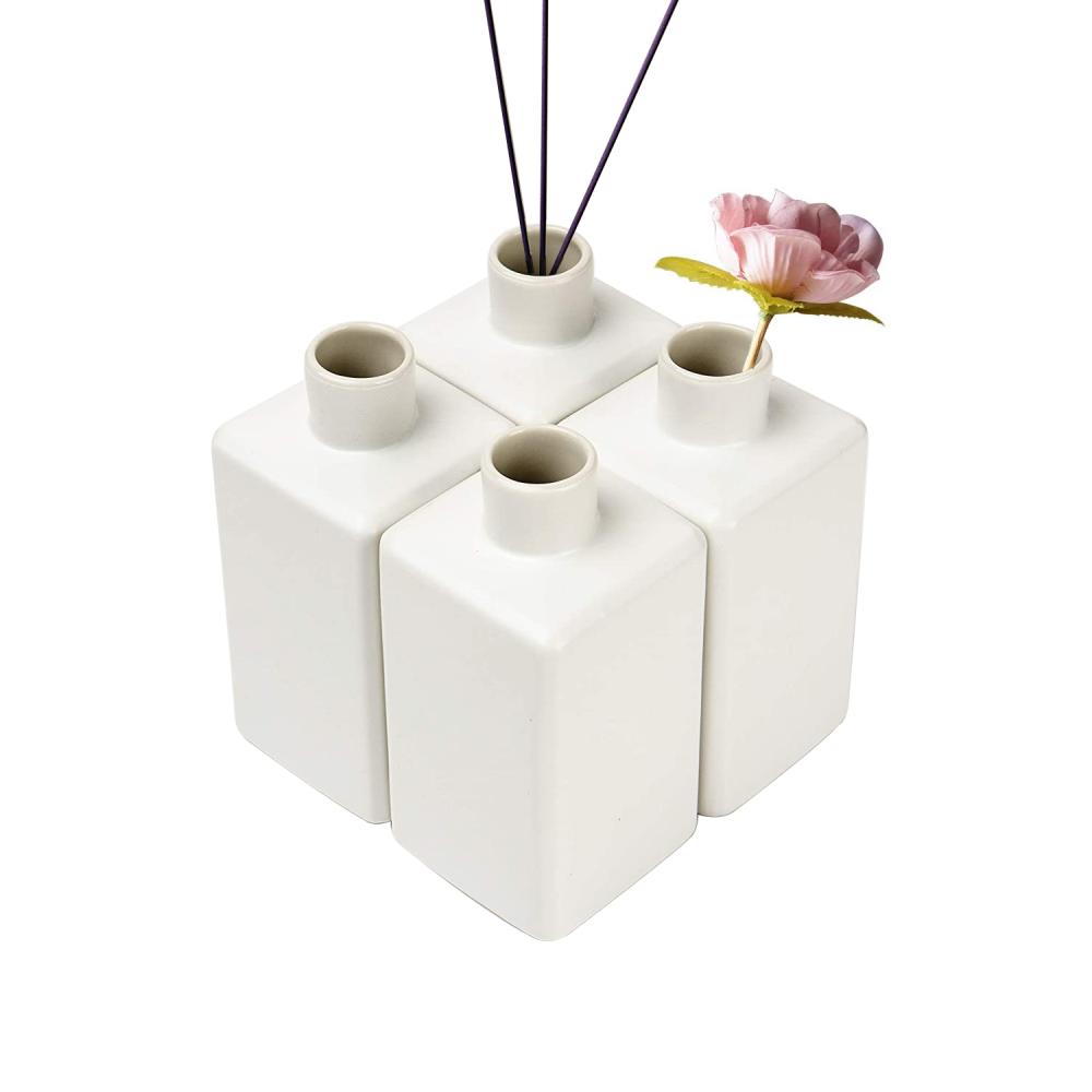 New Factory Custom white aroma ceramic bottle shaped vase for Reed Diffuser