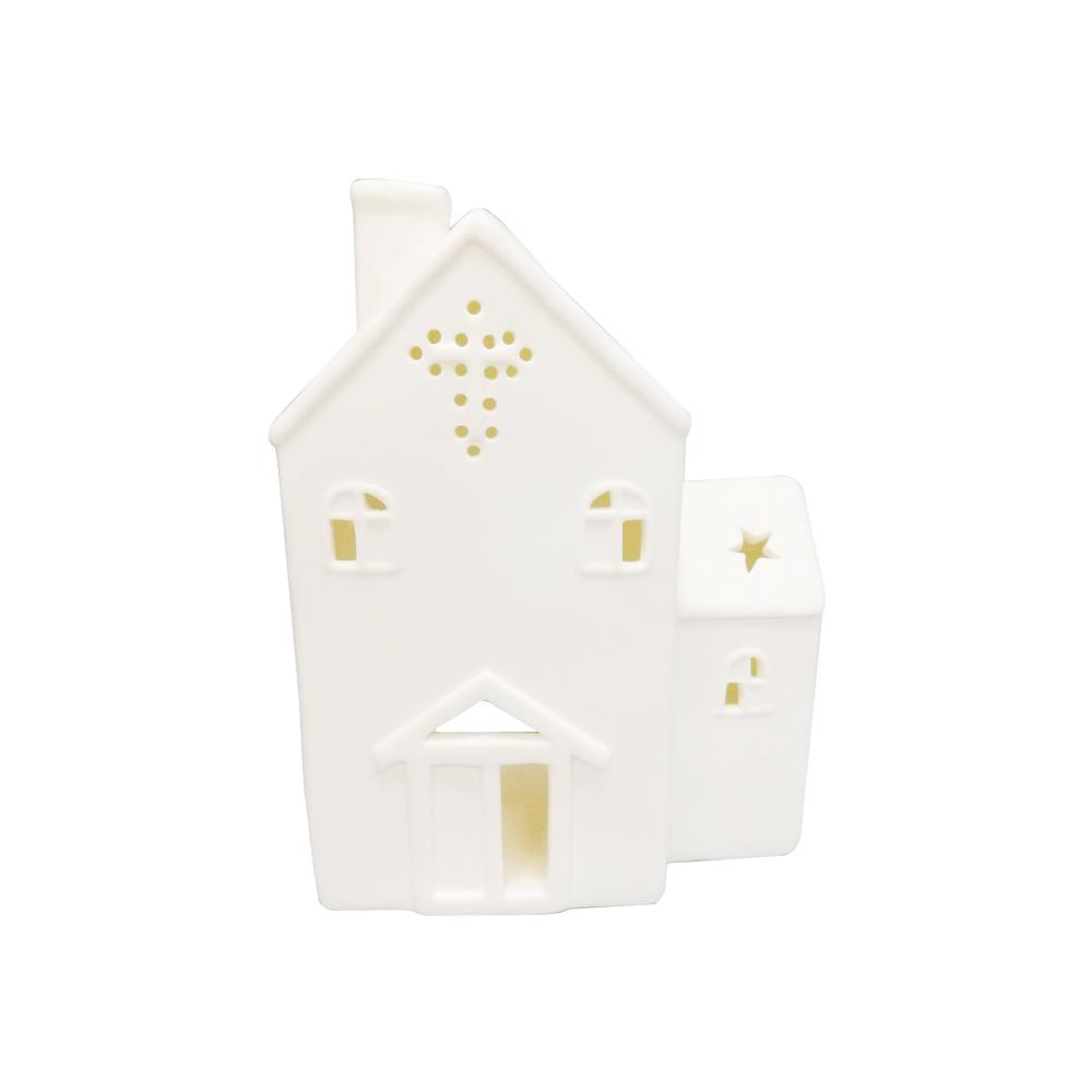 house shape ceramic porcelain christmas tealight candle holder picture 1