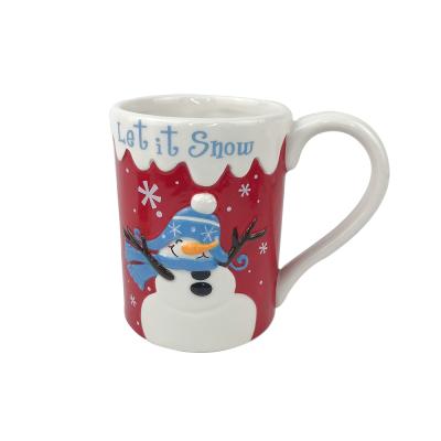 custom animal christmas ceramic penguin coffee mug thumbnail
