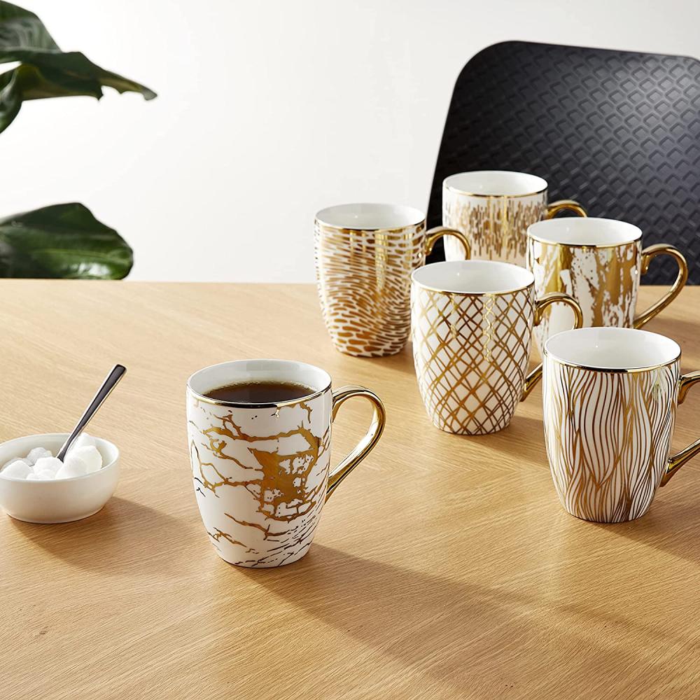 factory custom cheap luxury ceramic coffee gold mug picture 3